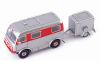 Tatra T805 H + Z Zugmaschine und Hänger 1953 silber / rot 1:43 mit USB Stick 10 Jahre Autocult